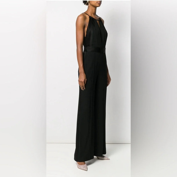 NWT- Black Diane Von Furstenberg Ireland wide-leg jumpsuit in black- size 4 - Picture 2 of 9